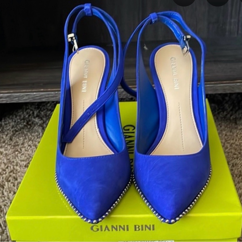 Gianni Bini Renatay Electric  Blue Suede Heels “SZ8” - Picture 9 of 12